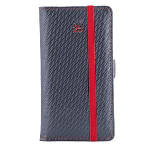 Diary ELASTIC weekly pocket 2025 Slovak - grafit/red rubber band