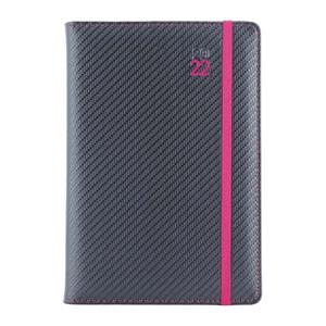 Diary ELASTIC weekly special A5 2022 - grafit/magenta rubber band