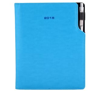 Diary Gap with ballpoint weekly B5 2016 Polish - turquoise/black velvet