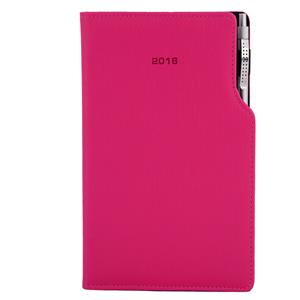 Diary Gap with ballpoint weekly pocket 2016 Polish - pink
