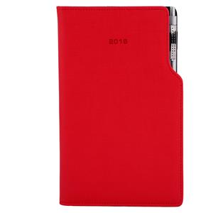 Diary Gap with ballpoint weekly pocket 2016 Polish - red
