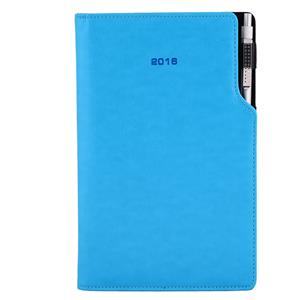 Diary Gap with ballpoint weekly pocket 2016 Polish - turquoise/black velvet