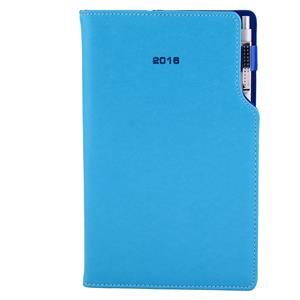 Diary Gap with ballpoint weekly pocket 2016 Polish - turquoise/blue velvet