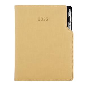 Diary GEP with ballpoint daily A4 2023 Polish - beige