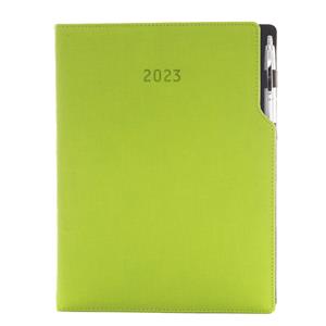 Diary GEP with ballpoint daily A4 2023 Polish - light green