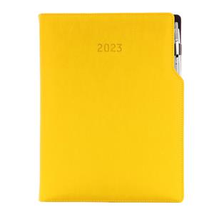 Diary GEP with ballpoint daily A4 2023 Polish - yelow