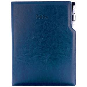 Diary GEP with ballpoint daily A4 2024 Polish - dark blue