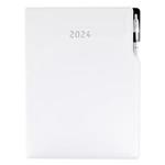 Diary GEP with ballpoint daily A4 2024 Polish - white/white stiching