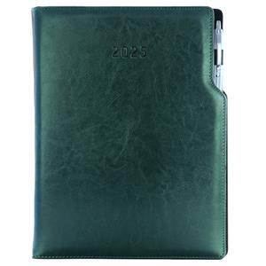 Diary GEP with ballpoint daily A4 2025 - green