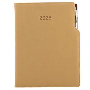 Diary GEP with ballpoint daily A4 2025 Polish - beige