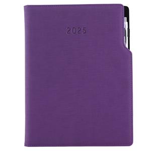 Diary GEP with ballpoint daily A4 2025 Polish - violet