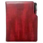 Diary GEP with ballpoint daily A5 2023 Czech - bordeaux brindled