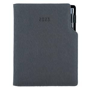 Diary GEP with ballpoint daily A5 2023 Czech - grey