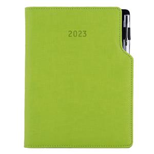 Diary GEP with ballpoint daily A5 2023 Czech - light green