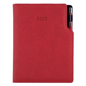 Diary GEP with ballpoint daily A5 2023 Czech - red