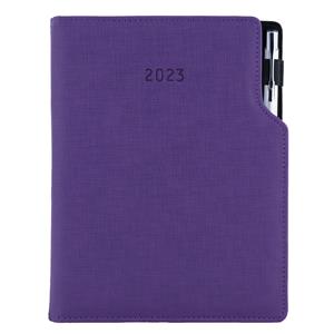 Diary GEP with ballpoint daily A5 2023 Czech - violet
