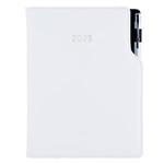 Diary GEP with ballpoint daily A5 2023 Czech - white/white stiching