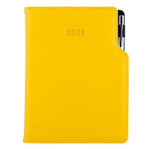 Diary GEP with ballpoint daily A5 2023 Czech - yellow