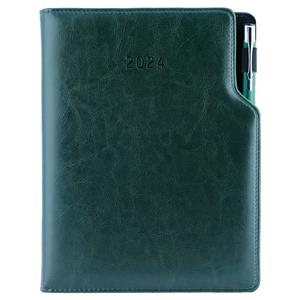 Diary GEP with ballpoint daily A5 2024 Czech - green