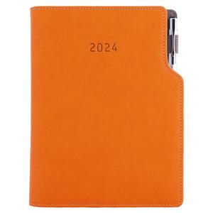 Diary GEP with ballpoint daily A5 2024 Czech - orange