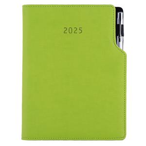 Diary GEP with ballpoint daily A5 2025 Czech - light green