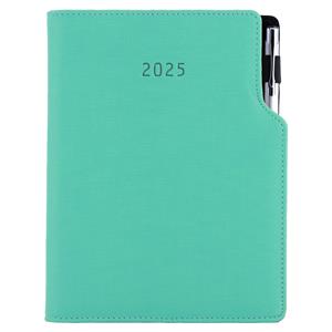Diary GEP with ballpoint daily A5 2025 Czech - mint