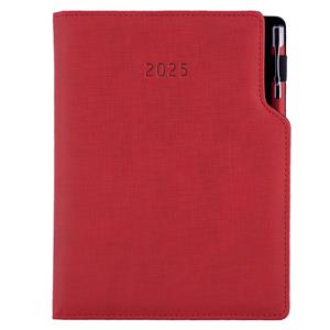Diary GEP with ballpoint daily A5 2025 Czech - red