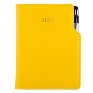 Diary GEP with ballpoint daily A5 2025 Czech - yellow
