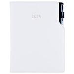 Diary GEP with ballpoint daily B6 2024 - white/white stiching