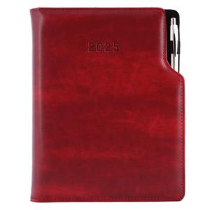 Diary GEP with ballpoint weekly A4 2025 - bordeaux brindled