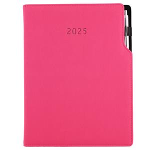 Diary GEP with ballpoint weekly A4 2025 Polish - pink