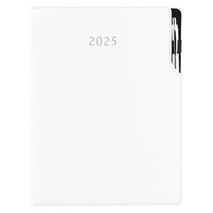 Diary GEP with ballpoint weekly A4 2025 - white/white stiching