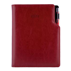 Diary GEP with ballpoint weekly A5 2022 Polish - bordeaux