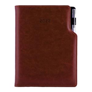 Diary GEP with ballpoint weekly A5 2022 Polish - brown
