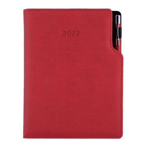 Diary GEP with ballpoint weekly A5 2022 Polish - red