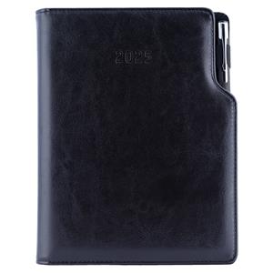 Diary GEP with ballpoint weekly A5 2025 Polish - black/black velvet