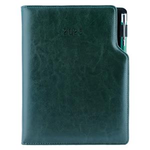Diary GEP with ballpoint weekly A5 2025 Polish - green