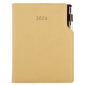 Diary GEP with ballpoint weekly A5 2026 Czech - beige