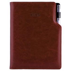 Diary GEP with ballpoint weekly A5 2026 Czech - brown