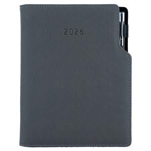 Diary GEP with ballpoint weekly A5 2026 Czech - grey