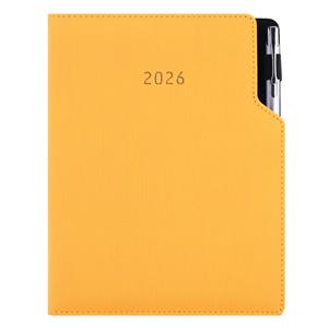 Diary GEP with ballpoint weekly A5 2026 Czech - mustard