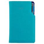 Diary GEP with ballpoint weekly pocket 2024 Slovak - turquoise/blue velvet
