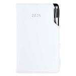 Diary GEP with ballpoint weekly pocket 2024 Slovak - white/white stiching