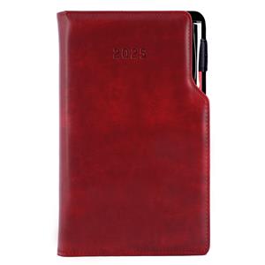 Diary GEP with ballpoint weekly pocket 2025 Polish - bordeaux brindled