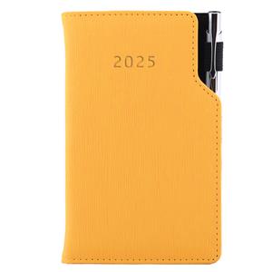 Diary GEP with ballpoint weekly pocket 2025 Polish - mustard