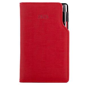 Diary GEP with ballpoint weekly pocket 2025 Polish - red