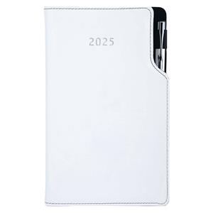 Diary GEP with ballpoint weekly pocket 2025 Polish - white/black stiching