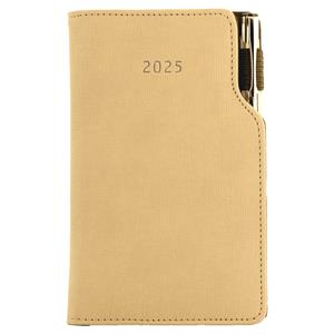 Diary GEP with ballpoint weekly pocket 2025 Slovak - beige