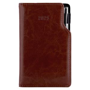Diary GEP with ballpoint weekly pocket 2025 Slovak - brown