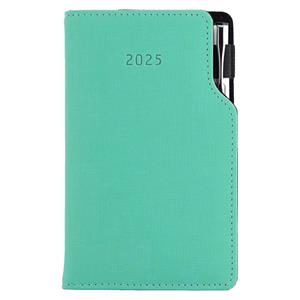 Diary GEP with ballpoint weekly pocket 2025 Slovak - mint